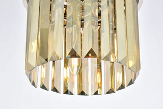 Sydney 3 light polished nickel Pendant Golden Teak (Smoky) Royal Cut Crystal