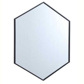 Metal frame hexagon mirror 38 inch in Black