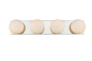 Jaylin 4 light Chrome and frosted white Bath Sconce