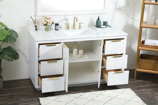 60 inch Single bathroom vanity in white