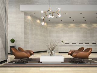 Cavoli 7 light in Light Antique Brass and Flat Black Pendant