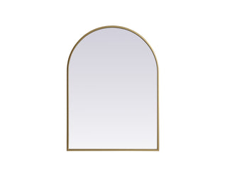 Metal Frame Arch Mirror 22x30 Inch in Brass