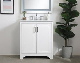 30 inch Single Bathroom Vanity in White