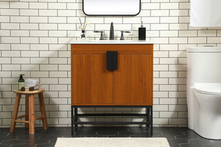 30 inch Single bathroom vanity in teak