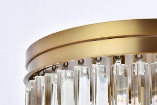 Sydney 20 inch round crystal flush mount in satin gold