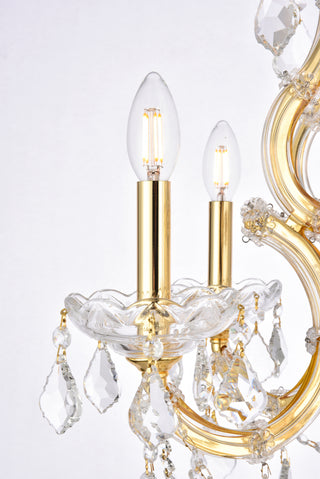 Maria Theresa 6 light Gold Pendant Clear Royal Cut Crystal