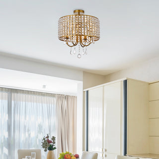 Elise 17 inch flush mount in brass