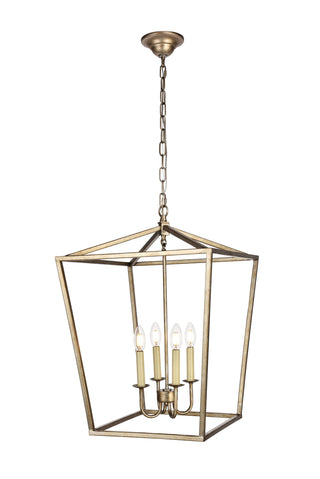 Maddox Collection Pendant D17 H24.25 Lt:4 Vintage Silver Finish