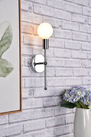 Keely 1 light chrome wall sconce