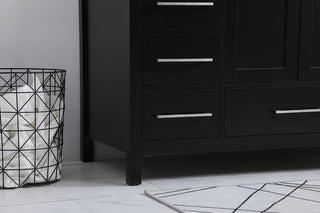 48 inch Single Bathroom Vanity in Black with Backsplash