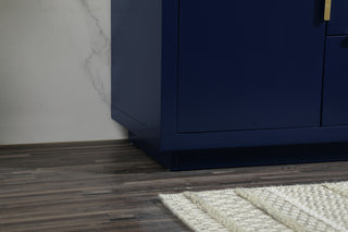 30 inch Single bathroom vanity in blue with backsplash