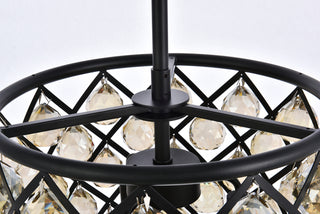 Madison 4 light Matte Black Pendant Golden Teak (Smoky) Royal Cut Crystal