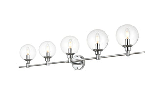 Jaelynn 5 light Chrome and Clear Bath Sconce