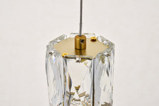 Polaris LED light gold Pendant Clear Royal Cut Crystal