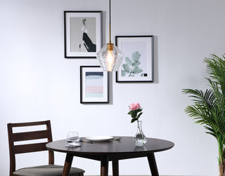 Gene 1 light Brass and Clear glass pendant