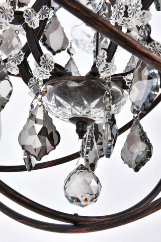 Geneva 5 light dark bronze Pendant Silver Shade (Grey) Royal Cut crystal