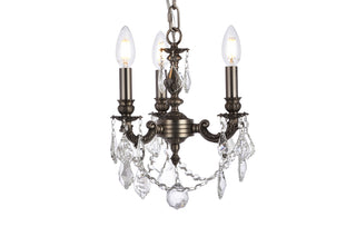 Lillie 3 light Pewter Pendant Clear Royal Cut Crystal