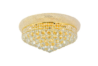 Primo 10 light Gold Flush Mount Clear Royal Cut Crystal