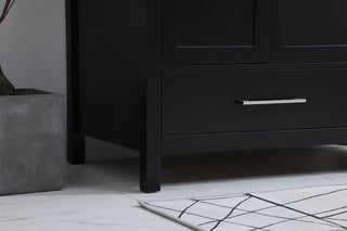 42 inch Single Bathroom Vanity in Black with Backsplash
