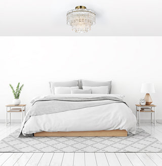Emilia 15 inch Flush Mount Light  in Satin Gold