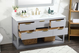 60 inch Single bathroom vanity in grey