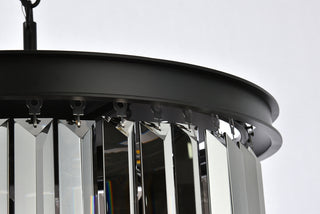 Sydney 6 light Matte Black Pendant Silver Shade (Grey) Royal Cut Crystal
