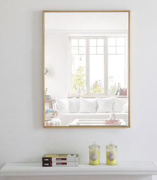 Metal frame Rectangle Mirror 24 inch Brass finish