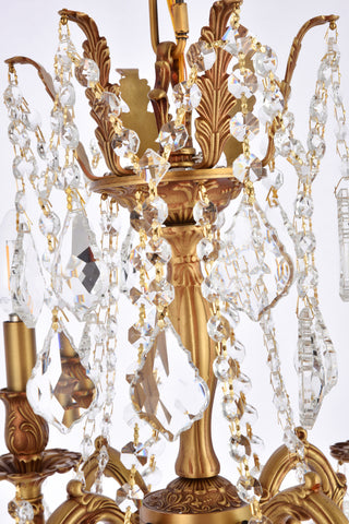 Rosalia 4 light French Gold Pendant Clear Royal Cut Crystal