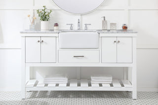 60 inch Single bathroom vanity in white