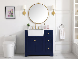 36 inch Single bathroom vanity in blue