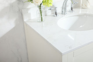 30 inch Single bathroom vanity in white with backsplash