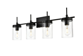Benny 4 light Black and Clear Bath Sconce