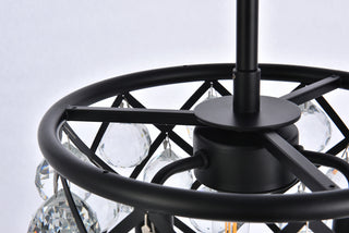 Madison 3 light Matte Black Pendant Clear Royal Cut Crystal
