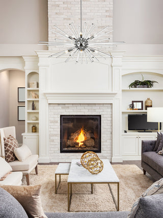 Sienna 46 inch crystal rod pendant in chrome