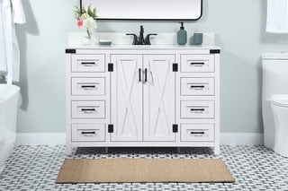48 inch Single bathroom vanity in white with backsplash