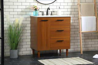 30 inch bathroom vanity in Teak