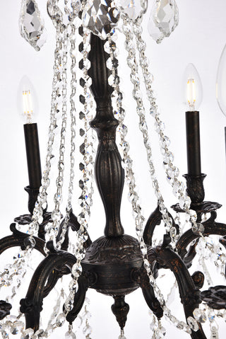Rosalia 6 light Dark Bronze Chandelier Golden Teak (Smoky) Royal Cut Crystal