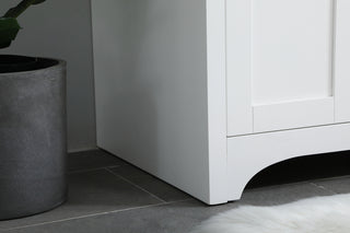 36 inch Single Bathroom Vanity in White with Backsplash