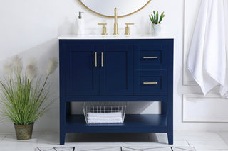 36 inch Single Bathroom Vanity in Blue