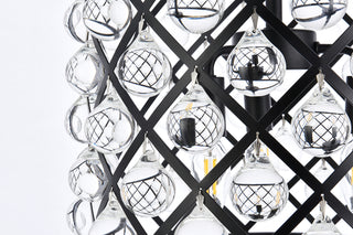 Madison 3 light Matte Black Pendant Clear Royal Cut Crystal