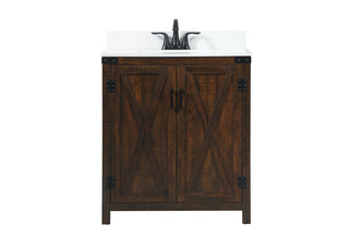 30 inch Single bathroom vanity in expresso with backsplash