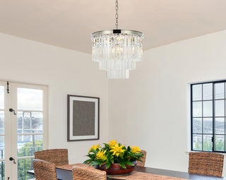 Sydney 9 light polished nickel Chandelier Clear Royal Cut Crystal