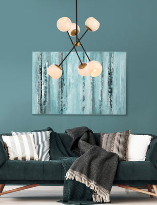 Axl 24 inch pendant in black and brass with white shade