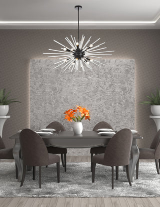 Sienna 42 inch crystal rod pendant in black