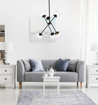 Axl 24 inch pendant in black with clear shade