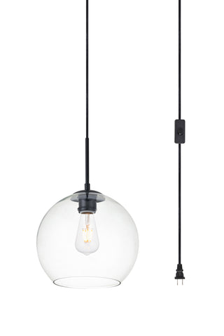 Baxter 1 Light Black plug-in Pendant With Clear Glass