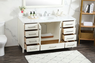 60 inch Single bathroom vanity in white