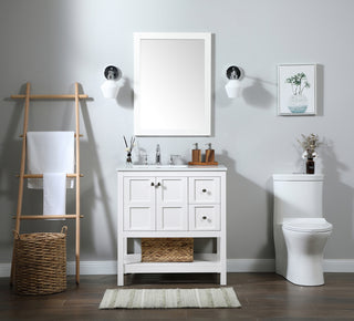 32 inch Single bathroom vanity in white