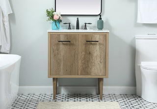 30 inch Single bathroom vanity in natural oak
