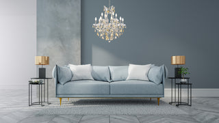 Maria Theresa 13 light Chrome Chandelier Golden Teak (Smoky) Royal Cut Crystal